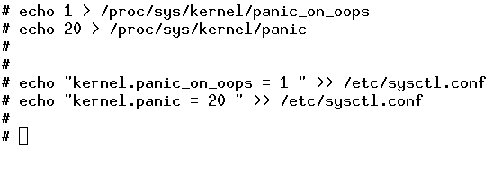 Figure 3: Automatic reboot after 20 seconds on OCFS2 cluster errors.