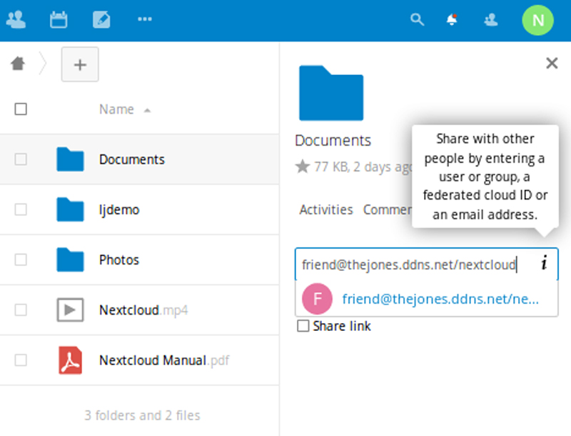 Nextcloud screen2