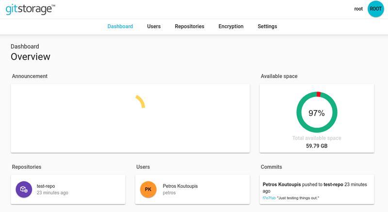 GitStorage Screen