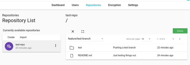 Repository Screen