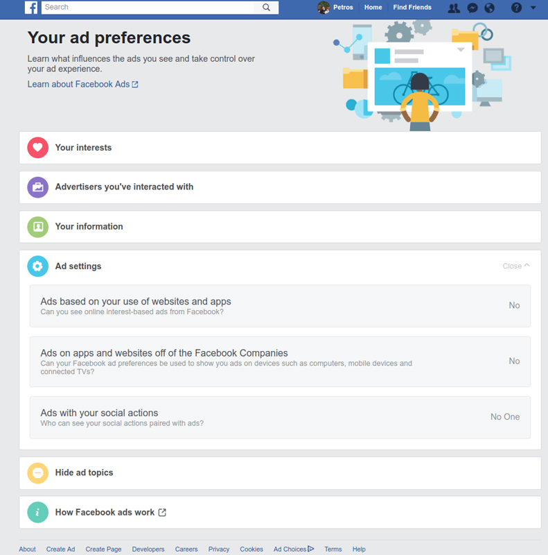 Facebook screen