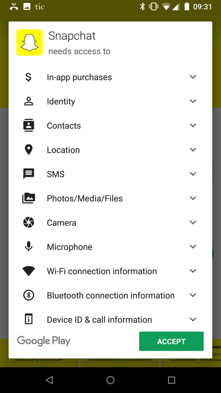 Facebook screen