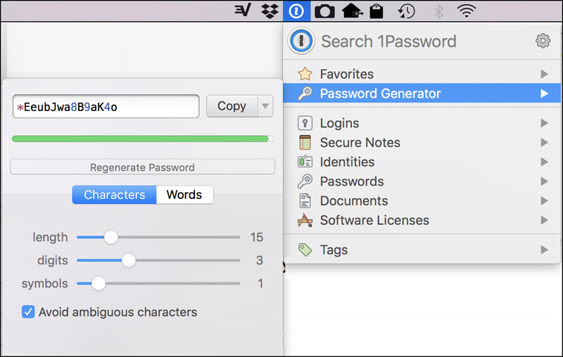 Password screen