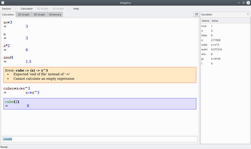 KAlgebra Screen