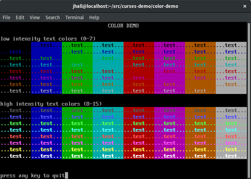 Color Demo Console